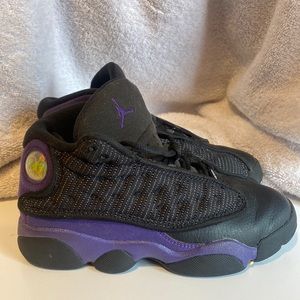 Jordan 13 black and purple size 13c like new